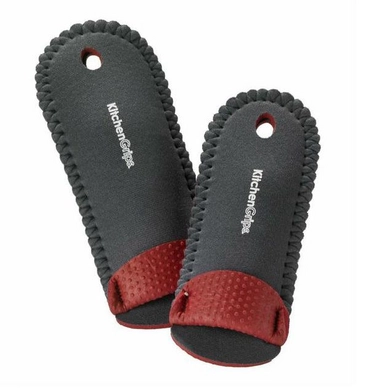 Pfanne Griffhalter Kitchengrips Griffüberzug Deluxe Grau Rot