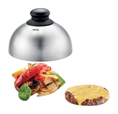Hamburger- und Käseschmelzdeckel Gefu BBQ Silber