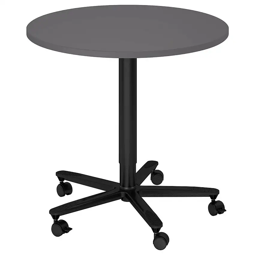 Hammerbacher ST08 Säulenhubtisch 80 cm rund Graphit/Schwarz