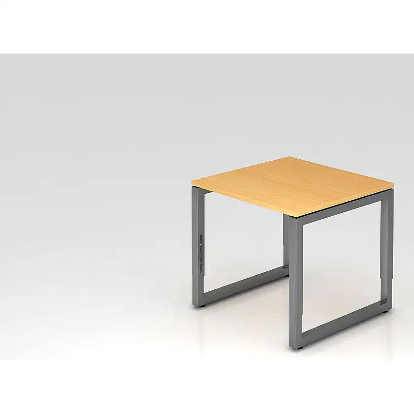 Hammerbacher RS08 Schreibtisch O-Fuß Gestell eckig 80 x 80 cm Buche-Dekor/Graphi