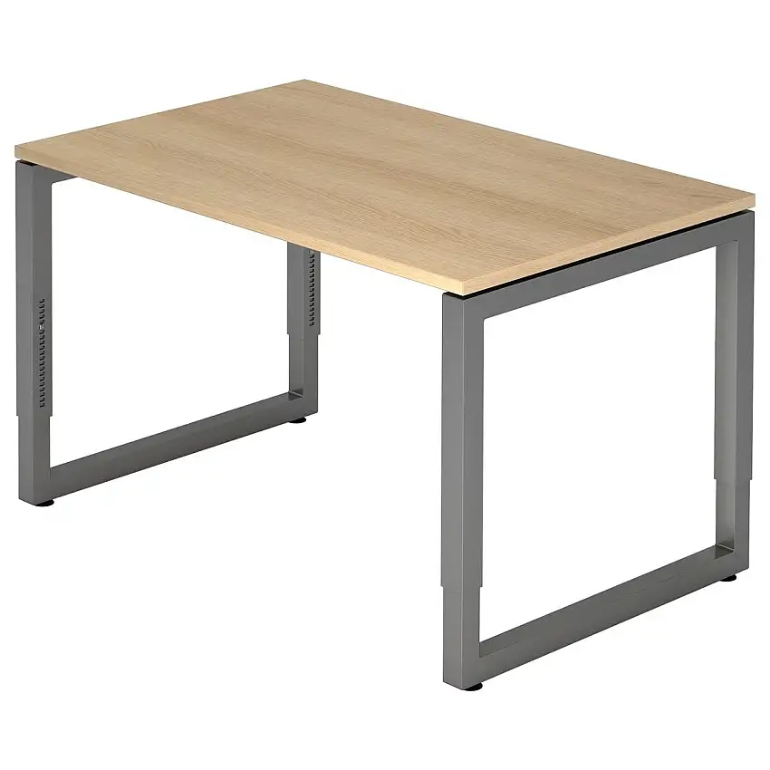 Hammerbacher RS12 Schreibtisch O-Fuß Gestell eckig 120 x 80 cm Eiche-Dekor/Graphit