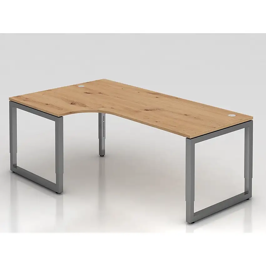 Hammerbacher RS82 Winkeltisch O-Fuß Gestell eckig 200 x 120 cm 90° Asteiche-Dekor/Graphit
