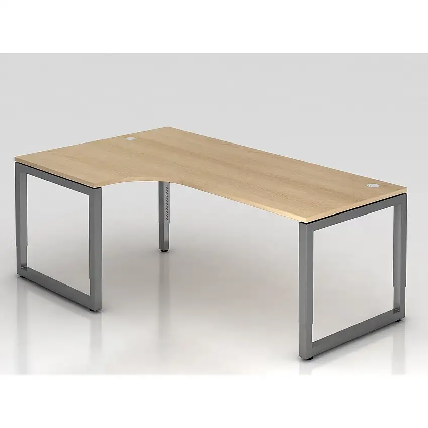 Hammerbacher RS82 Winkeltisch O-Fuß Gestell eckig 200 x 120 cm 90° Eiche-Dekor/Graphit