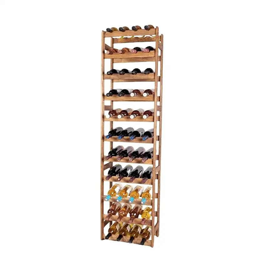 Weinregal PINOTWINE | HxBxT 166x43,4x25cm | 44 Flaschen | Massives Kiefernholz | Braun geölt