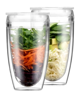 Snack- und Trinkbecher Bodum Pavina To Go Transparent 400 ml (Set von 2)