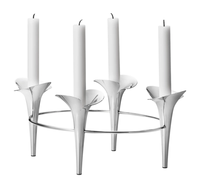 Kerzenhalter Georg Jensen Bloom Botanica Taper Rostfreier Edelstahl
