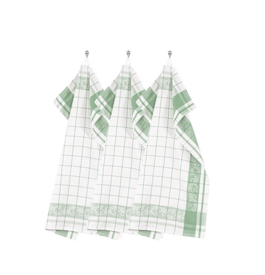 Küchenhandtuch Tiseco Home Studio Pharao Arabesque Smoke Green (3er-Set) - 50 x 70 cm