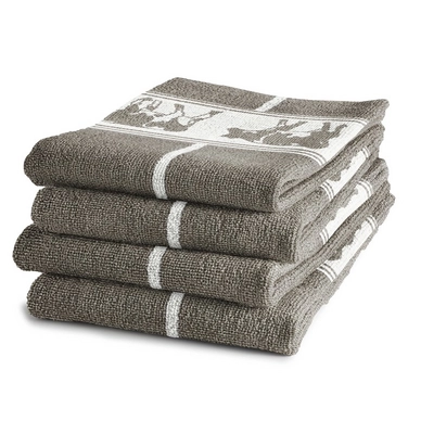 6 Küchenhandtücher DDDDD Bont Taupe (Baumwolle)