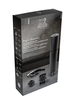 Korkenzieher und Aufbewahrungspumpe Peugeot Pop's Preserve Sommelier Malbec