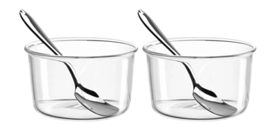 Eisbecherglas mit Löffel Leonardo Vetro 270ml (2 + 2-teilig)