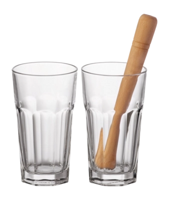Longdrinkglas Mit Stampfer Leonardo Bar 540 ml (3-teilig)