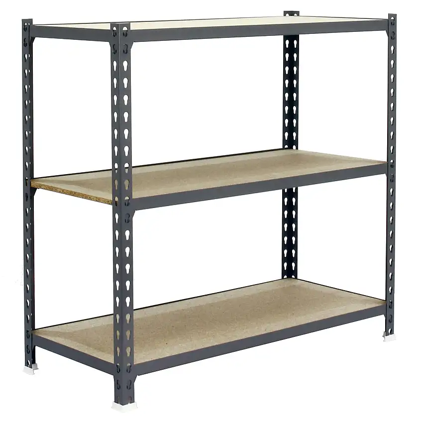 Schwerlastregal SMALL MULI | HxBxT 100x80x50cm | 3 Fachböden | Fachlast 150kg | Grau | Lagerregal Kellerregal Werkstattregal Metallregal Fachbodenregal Steckregal