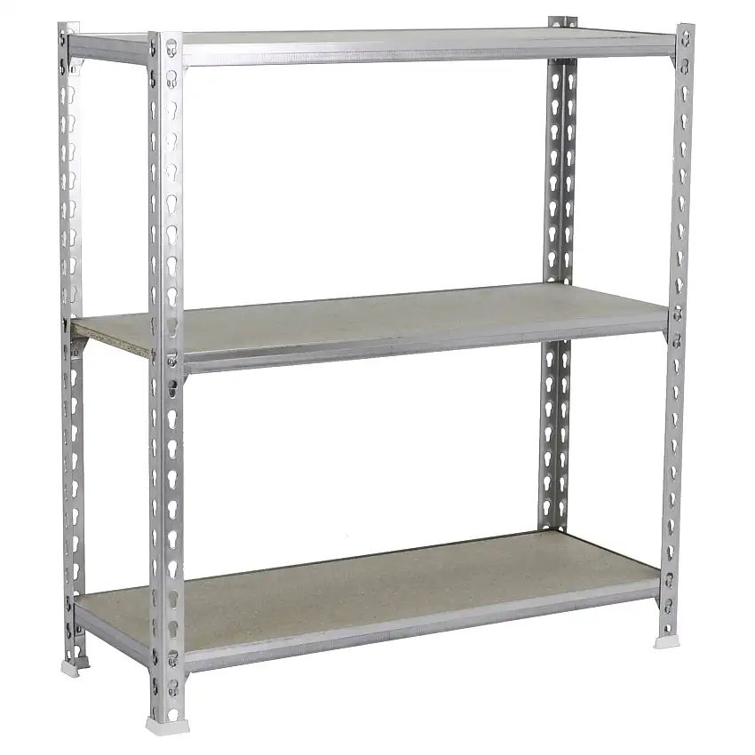 Schwerlastregal SMALL MULI | HxBxT 100x80x50cm | 3 Fachböden | Fachlast 150kg | Verzinkt | Lagerregal Kellerregal Werkstattregal Metallregal Fachbodenregal Steckregal