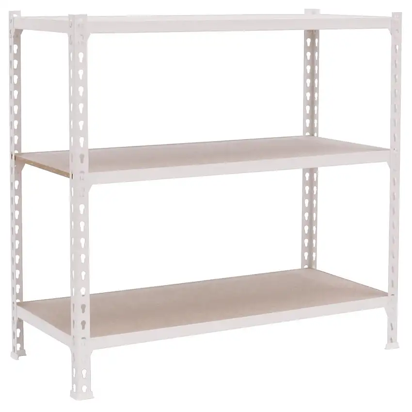 Schwerlastregal SMALL MULI | HxBxT 100x100x50cm | 3 Fachböden | Fachlast 150kg | Weiß | Lagerregal Kellerregal Werkstattregal Metallregal Fachbodenregal Steckregal