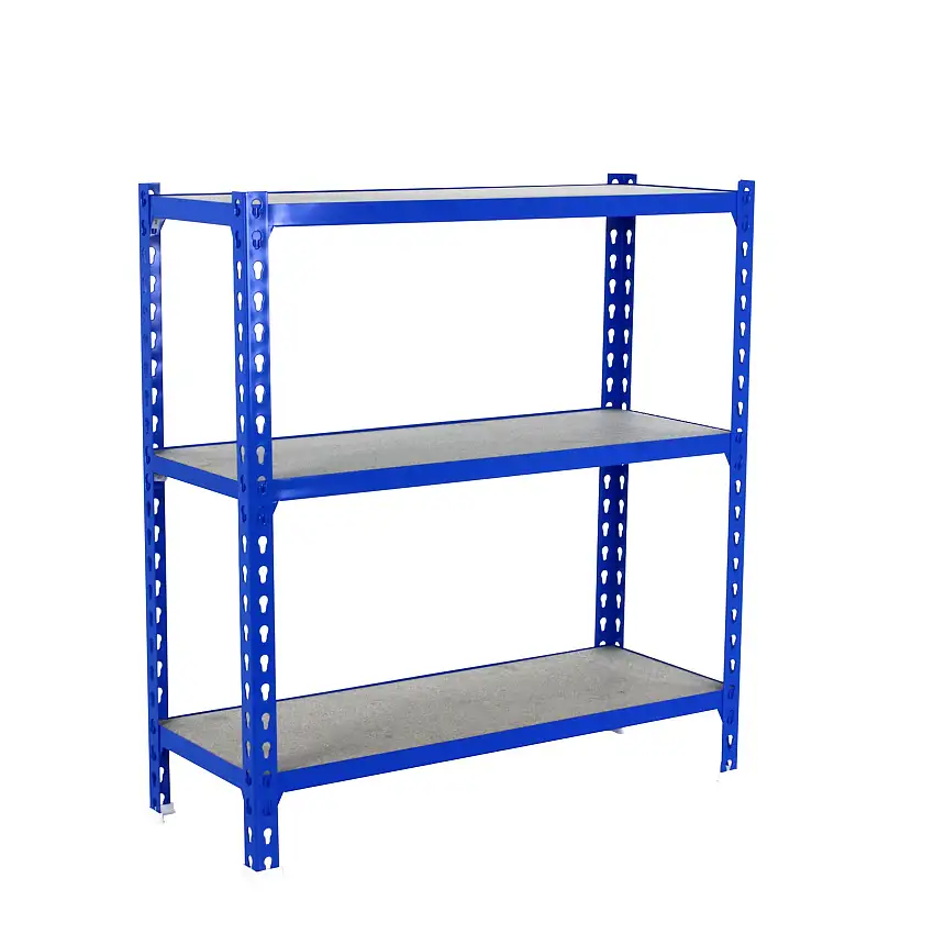 Schwerlastregal BABY MULI | HxBxT 90x120x40cm | 3 Fachböden | Fachlast 200kg | Blau | Lagerregal Kellerregal Werkstattregal Metallregal Fachbodenregal Steckregal