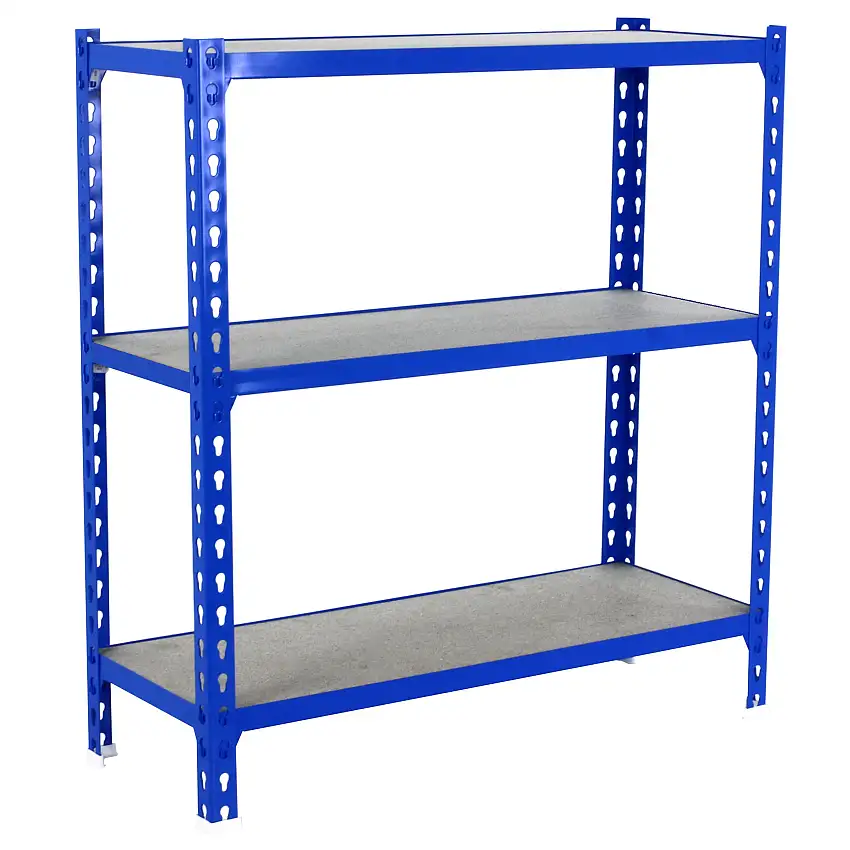Schwerlastregal SMALL MULI | HxBxT 100x110x30cm | 3 Fachböden | Fachlast 200kg | Blau | Lagerregal Kellerregal Werkstattregal Metallregal Fachbodenregal Steckregal