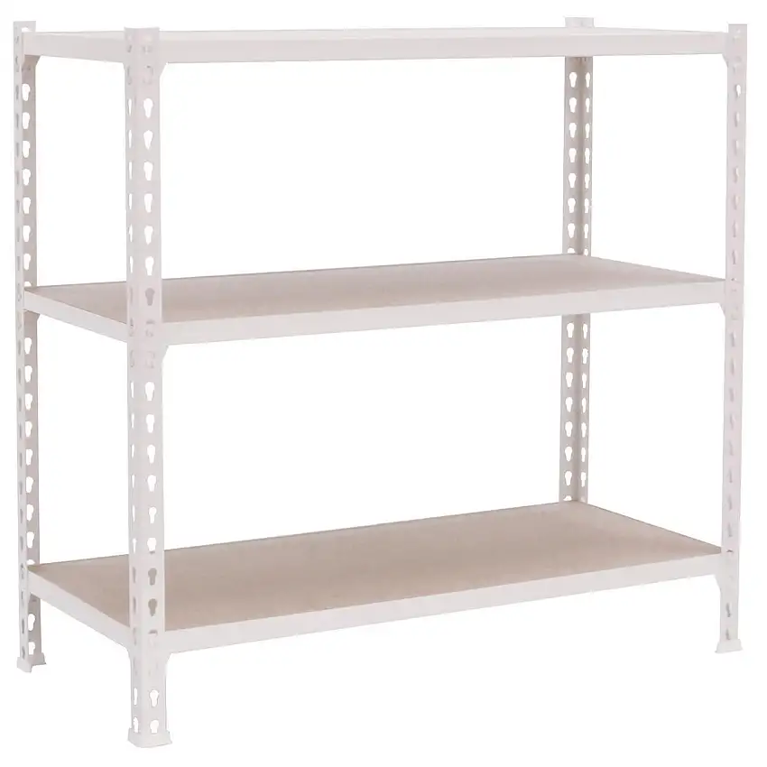 Schwerlastregal SMALL MULI | HxBxT 100x110x50cm | 3 Fachböden | Fachlast 200kg | Weiß | Lagerregal Kellerregal Werkstattregal Metallregal Fachbodenregal Steckregal
