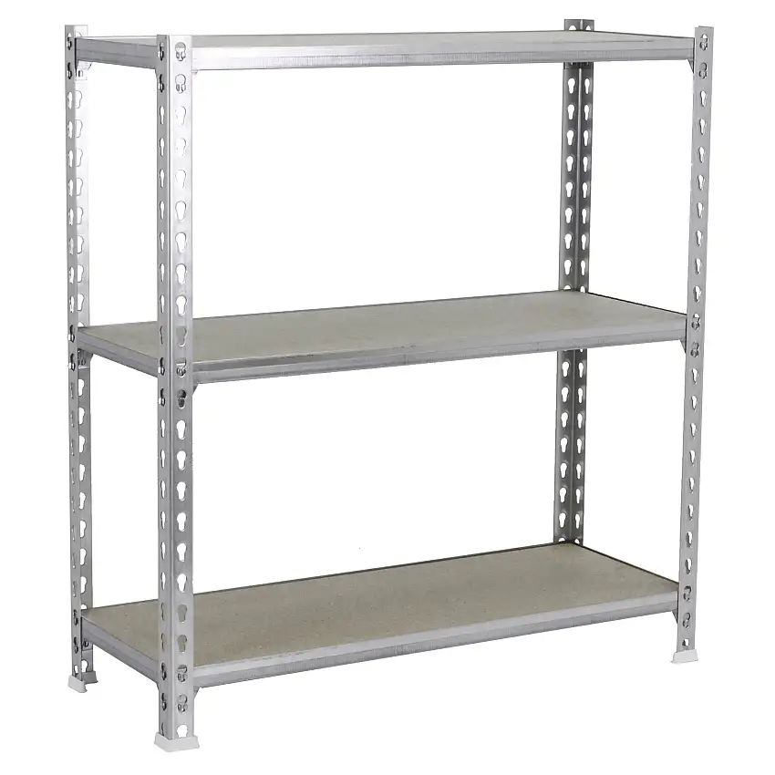 Schwerlastregal SMALL MULI | HxBxT 100x110x40cm | 3 Fachböden | Fachlast 200kg | Verzinkt | Lagerregal Kellerregal Werkstattregal Metallregal Fachbodenregal Steckregal