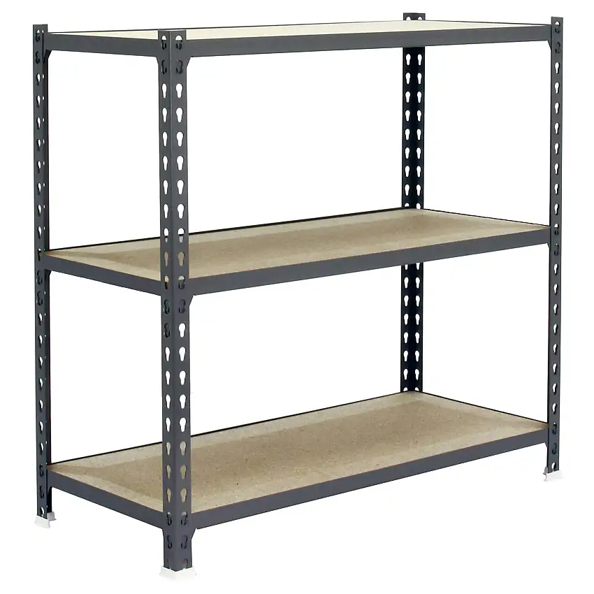 Schwerlastregal SMALL MULI | HxBxT 100x110x30cm | 3 Fachböden | Fachlast 200kg | Grau | Lagerregal Kellerregal Werkstattregal Metallregal Fachbodenregal Steckregal