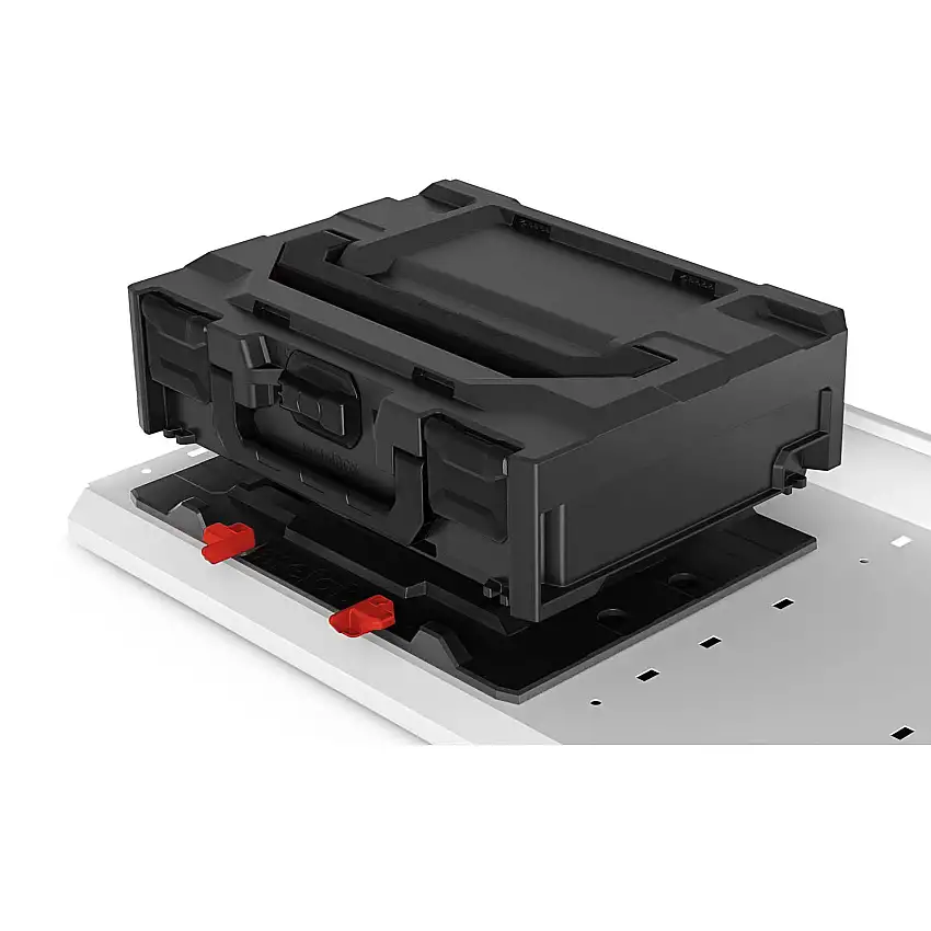 Adapterplatte für MetaBox mit Sicherungriegel | HxBxT 2x28,5x39,5cm | Kunststoff | Schwarz