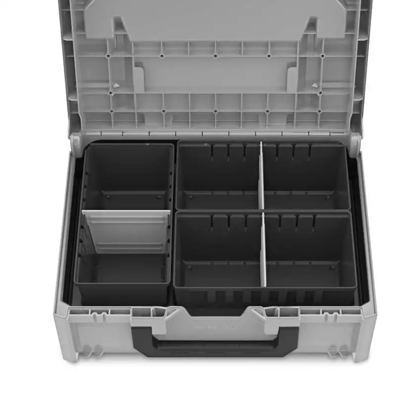 Einteiler für MetaBox mit 3 Fächer inkl. 3 Trennstege | HxBxT 12x38x26,5cm | Passend zur MetaBox S mit Höhe 14,5 cm | Kunststoff | Sortimentskästen, Kleinteilekoffern