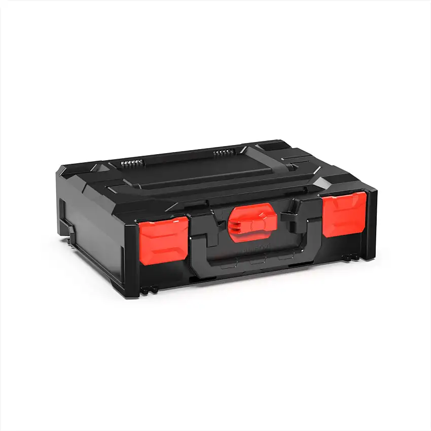 Werkzeugkoffer MetaBox S | HxBxT 11,8x30x40cm | 8,4 Liter | Mit Deck- & Frontgriff | ABS-Kunststoff | Verschlüsse Rot | Werkzeugkoffer, Transportbox, Systemkoffer