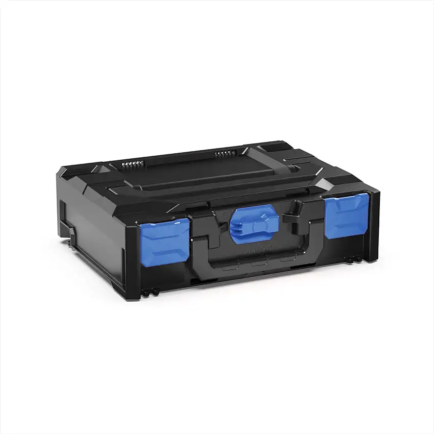 Werkzeugkoffer MetaBox S | HxBxT 11,8x30x40cm | 8,4 Liter | Mit Deck- & Frontgriff | ABS-Kunststoff | Verschlüsse Blau | Werkzeugkoffer, Transportbox, Systemkoffer