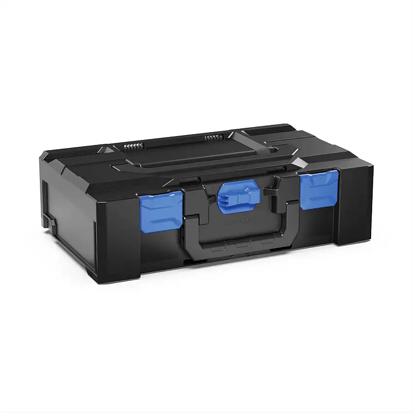 Werkzeugkoffer MetaBox L | HxBxT 14,5x30x50cm | 14,1 Liter | Mit Deck- & Frontgriff | ABS-Kunststoff | Verschlüsse Blau | Werkzeugkoffer, Transportbox, Systemkoffer