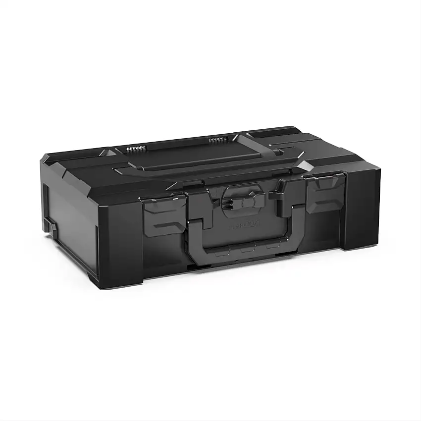 Werkzeugkoffer MetaBox L | HxBxT 14,5x30x50cm |14,1 Liter| Mit Deck- & Frontgriff | ABS-Kunststoff | Verschlüsse Schwarz | Werkzeugkoffer, Transportbox, Systemkoffer