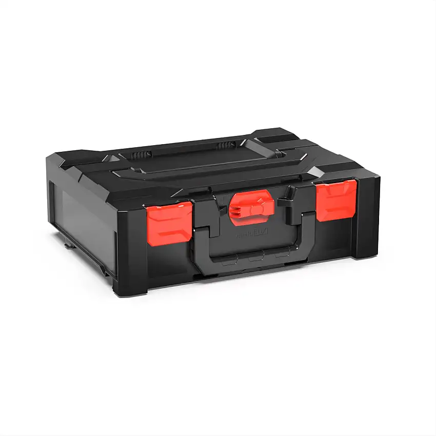 Werkzeugkoffer MetaBox M | HxBxT 14,5x34,5x45cm | 15 Liter | Mit Deck- & Frontgriff | ABS-Kunststoff | Verschlüsse Rot | Werkzeugkoffer, Transportbox, Systemkoffer