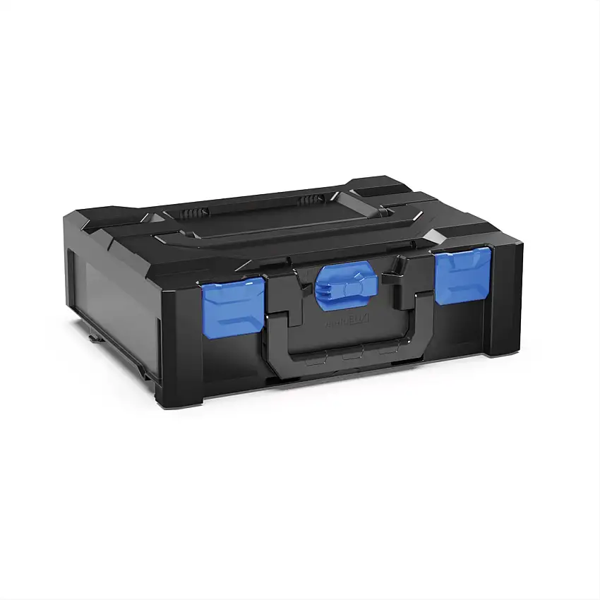 Werkzeugkoffer MetaBox M | HxBxT 14,5x34,5x45cm | 15 Liter | Mit Deck- & Frontgriff | ABS-Kunststoff | Verschlüsse Blau | Werkzeugkoffer, Transportbox, Systemkoffer