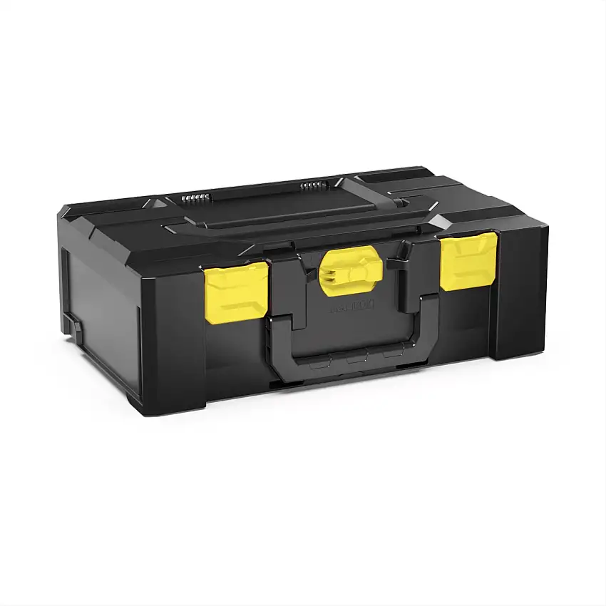 Werkzeugkoffer MetaBox L | HxBxT 16,5x30x50cm | 16,7 Liter | Mit Deck- & Frontgriff | ABS-Kunststoff | Verschlüsse Gelb | Werkzeugkoffer, Transportbox, Systemkoffer