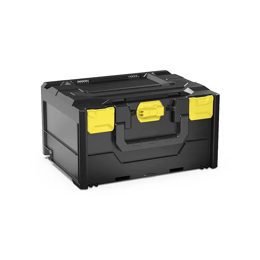 Werkzeugkoffer MetaBox S | HxBxT 21,5x30x40cm | 12 Liter | Mit Deck- & Frontgriff | ABS-Kunststoff | Verschlüsse Gelb | Werkzeugkoffer, Transportbox, Systemkoffer