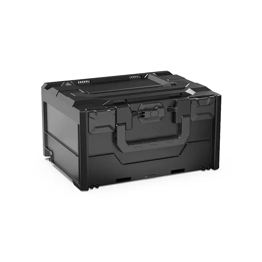 Werkzeugkoffer MetaBox S | HxBxT 21,5x30x40cm | 12 Liter | Mit Deck- & Frontgriff | ABS-Kunststoff | Verschlüsse Schwarz | Werkzeugkoffer, Transportbox, Systemkoffer