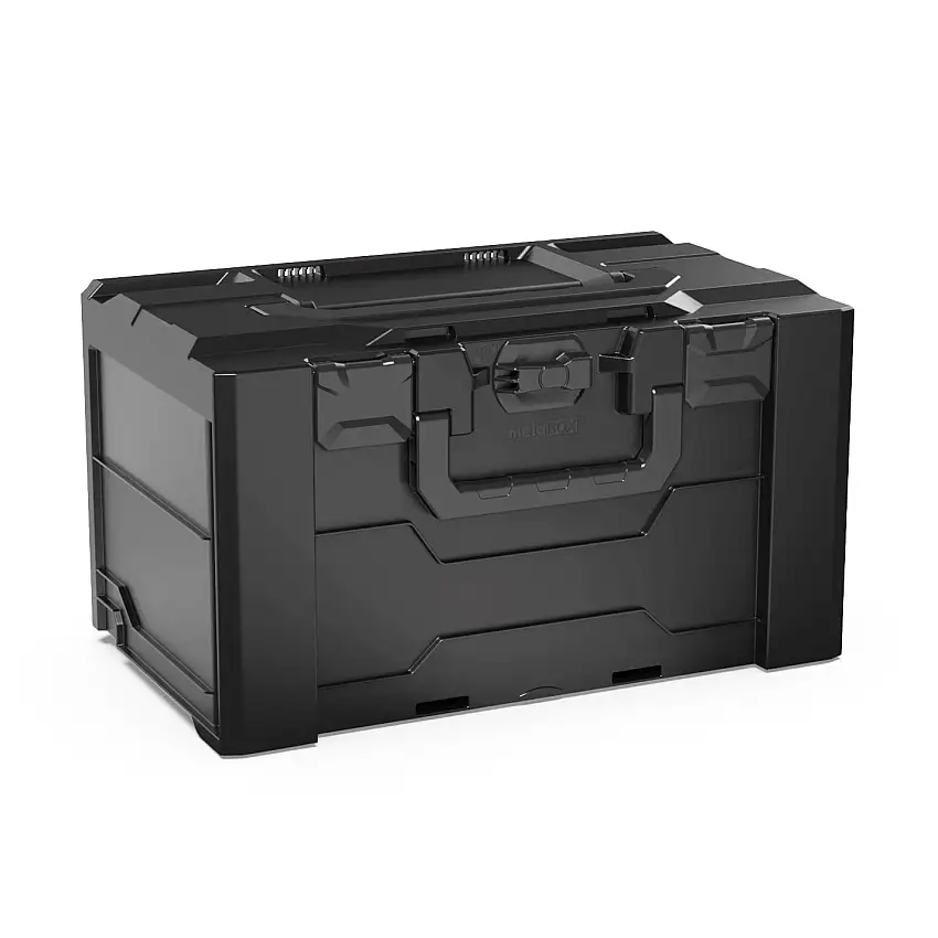Werkzeugkoffer MetaBox L | HxBxT 28x30x50cm | 31,5 Liter | Mit Deck- & Frontgriff | ABS-Kunststoff | Verschlüsse Schwarz | Werkzeugkoffer, Transportbox, Systemkoffer