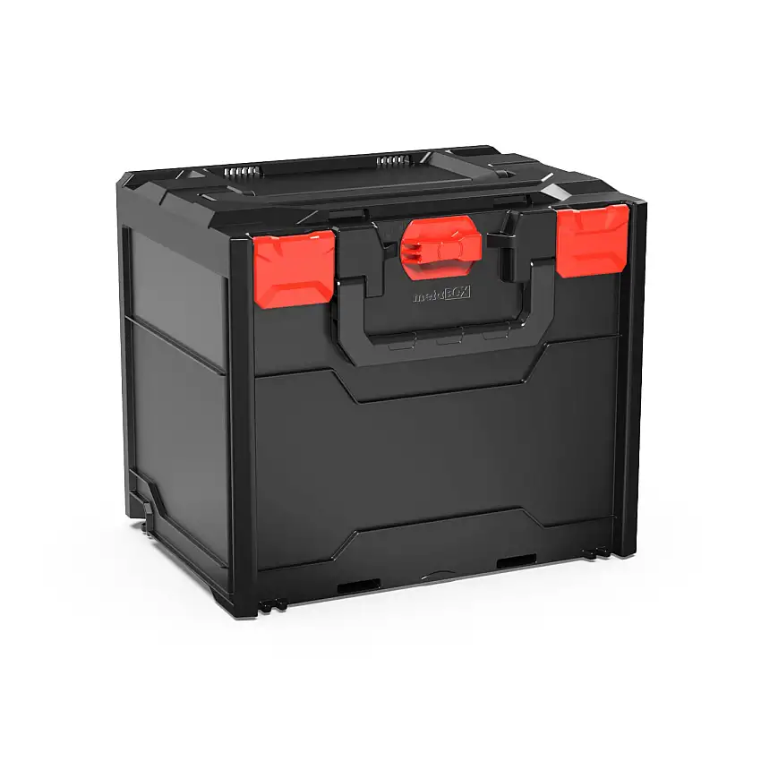 Werkzeugkoffer MetaBox S | HxBxT 34x30x40cm | 31 Liter | Mit Deck- & Frontgriff | ABS-Kunststoff | Verschlüsse Rot | Werkzeugkoffer, Transportbox, Systemkoffer
