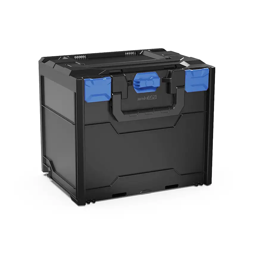Werkzeugkoffer MetaBox S | HxBxT 34x30x40cm | 31 Liter | Mit Deck- & Frontgriff | ABS-Kunststoff | Verschlüsse Blau | Werkzeugkoffer, Transportbox, Systemkoffer