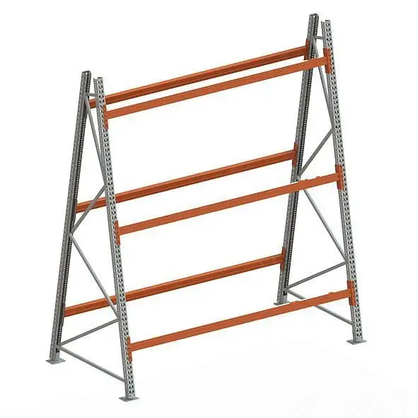 Meta Vertikalregal MULTIPAL | Anbauregal | HxBxT 330x270x140cm | Beidseitig nutzbar | Verzinkt/Orange
