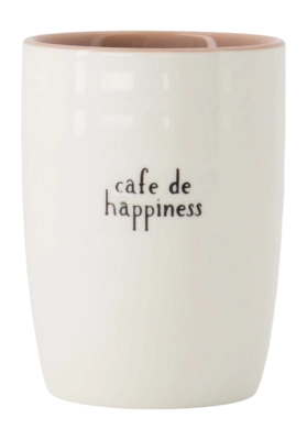 Tasse Zusss Cafe De Happiness Weiß / Schwarz 290 ml