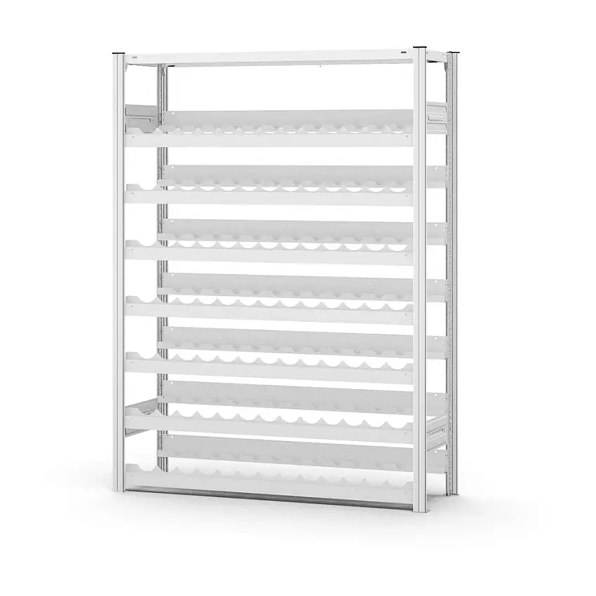 Weinregal Stecksystem MAGNUS Made in Germany | Grundregal | HxBxT 175x130x30cm | Fachlast 35kg | 7 Ebenen für 175 Flaschen | Lichtgrau