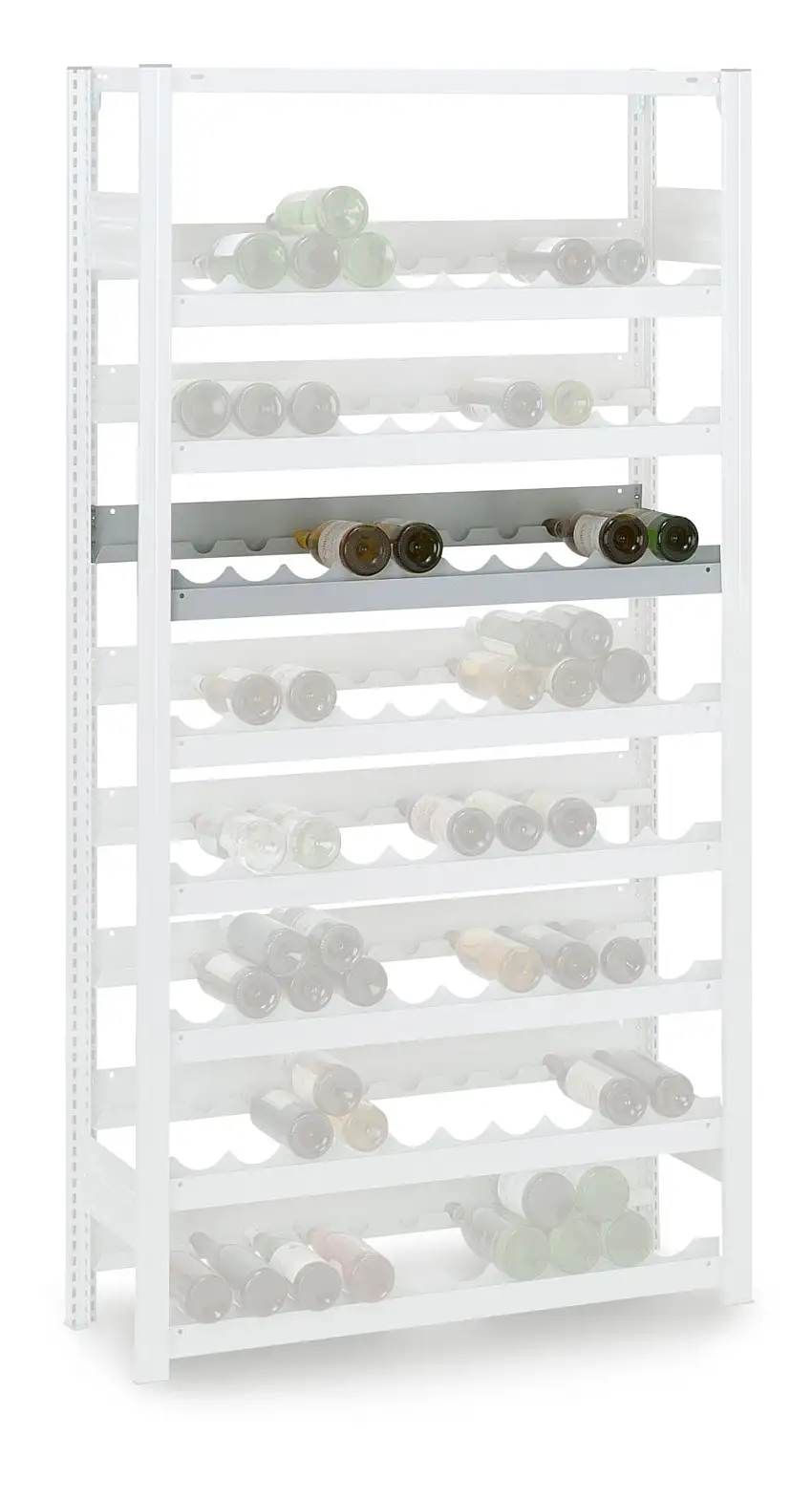 Zusatzebene für Weinregal Stecksystem MAGNUS Made in Germany | BxT 130x30cm | Fachlast 35kg | Lichtgrau