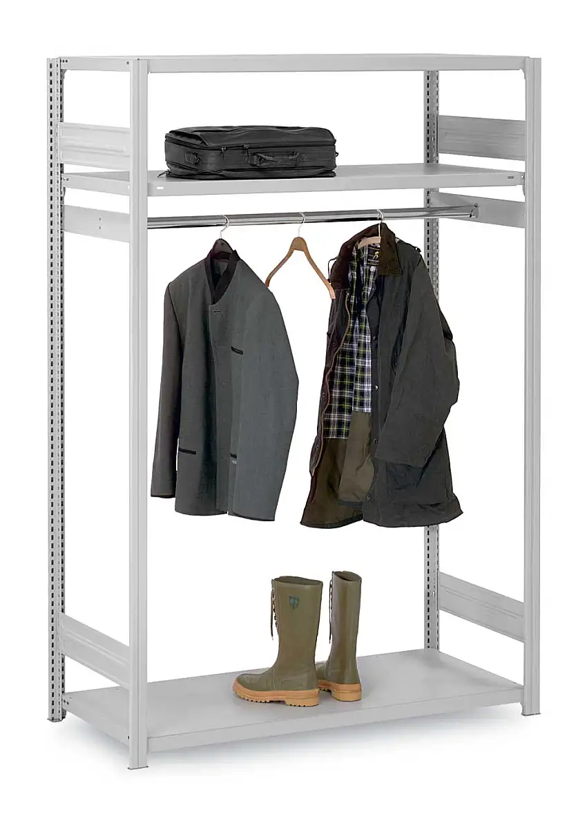 Garderobenregal Stecksystem MAGNUS Made in Germany | Anbauregal | HxBxT 200x100x60cm | Fachlast 100kg | Lichtgrau