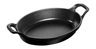 Auflaufform Staub Stapelbar Oval Schwarz 28 cm