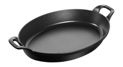 Auflaufform Staub Stapelbar Oval Schwarz 32 cm