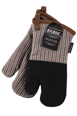 Ofenhandschuhe ZicZac Venton Black / Taupe (2er-Set)
