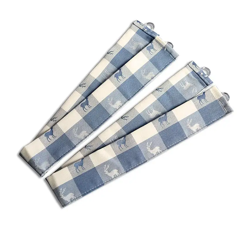 Raffhalter Karo mit Hirsch Blau 2er Set