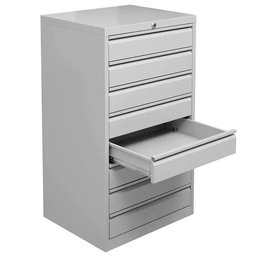 Schubladenschrank Swan | 8 Schubladen | DIN A3 | HxBxT 98x53x43cm | Grau