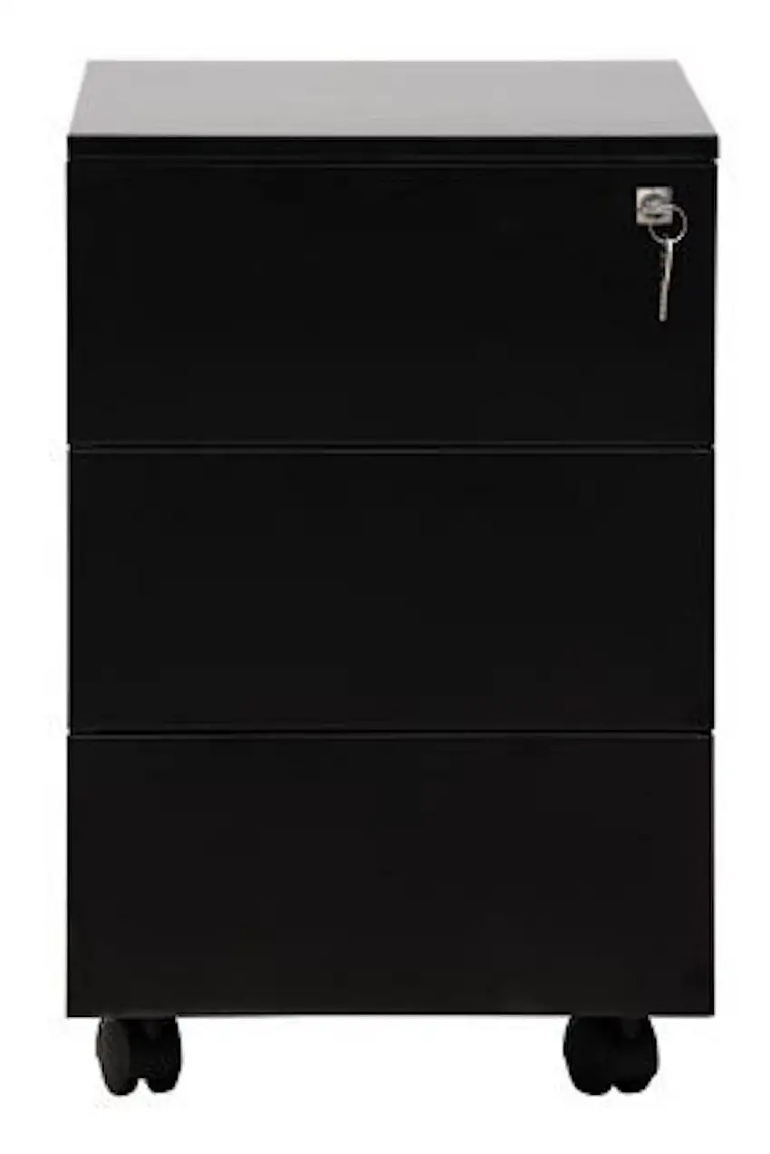 Rollcontainer Panther | 3 Schubladen| HxBxT 61x40x60 cm | Schwarz