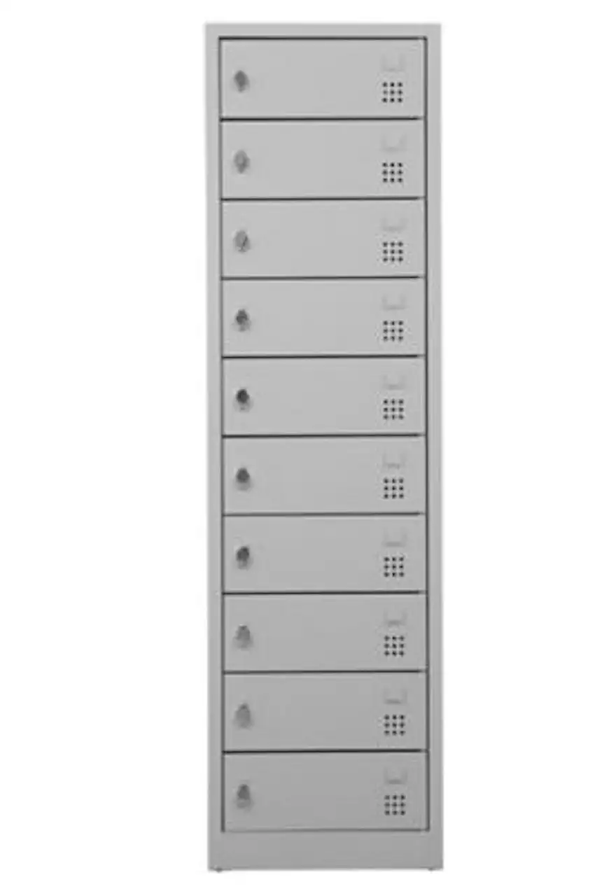 Notebookschrank Bear |10 Fächer| HxBxT 180x50x50 cm | Weiß