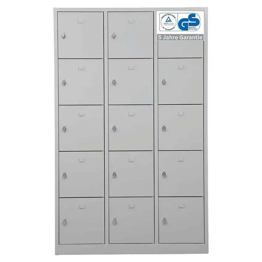 Schließfachschrank Falcon | Large | HxBxT 190x119x45 cm | Vorhängeschloss | Grau